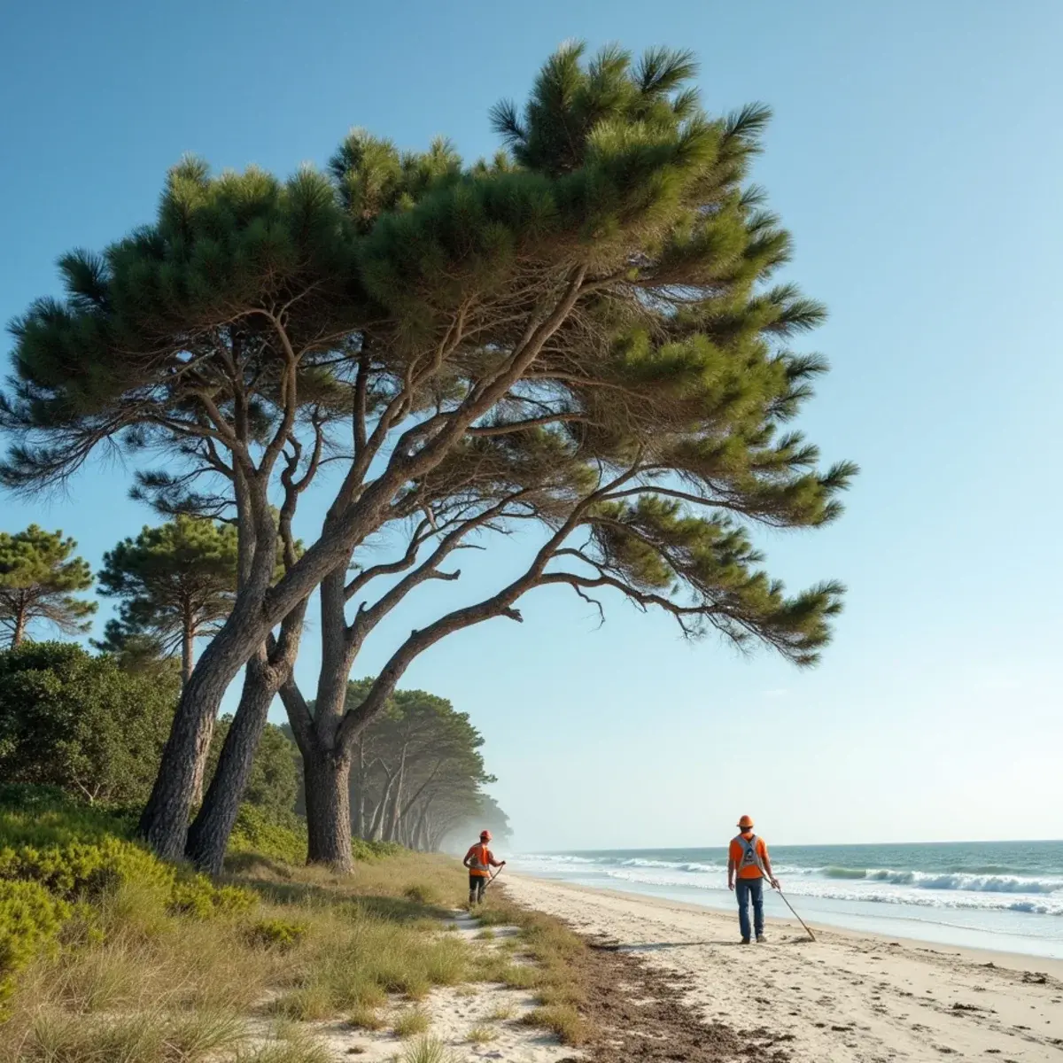 Oceanfront wind flagged trees, tree service in Flagler Beach, FL