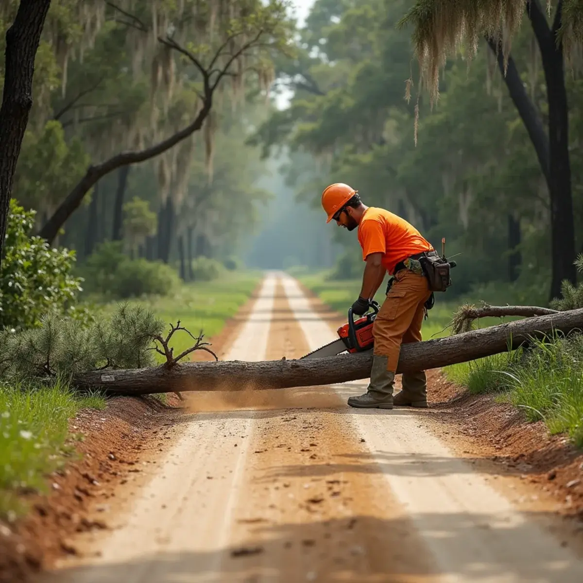 Rural driveway clearing, tree service in Middleburg, FL