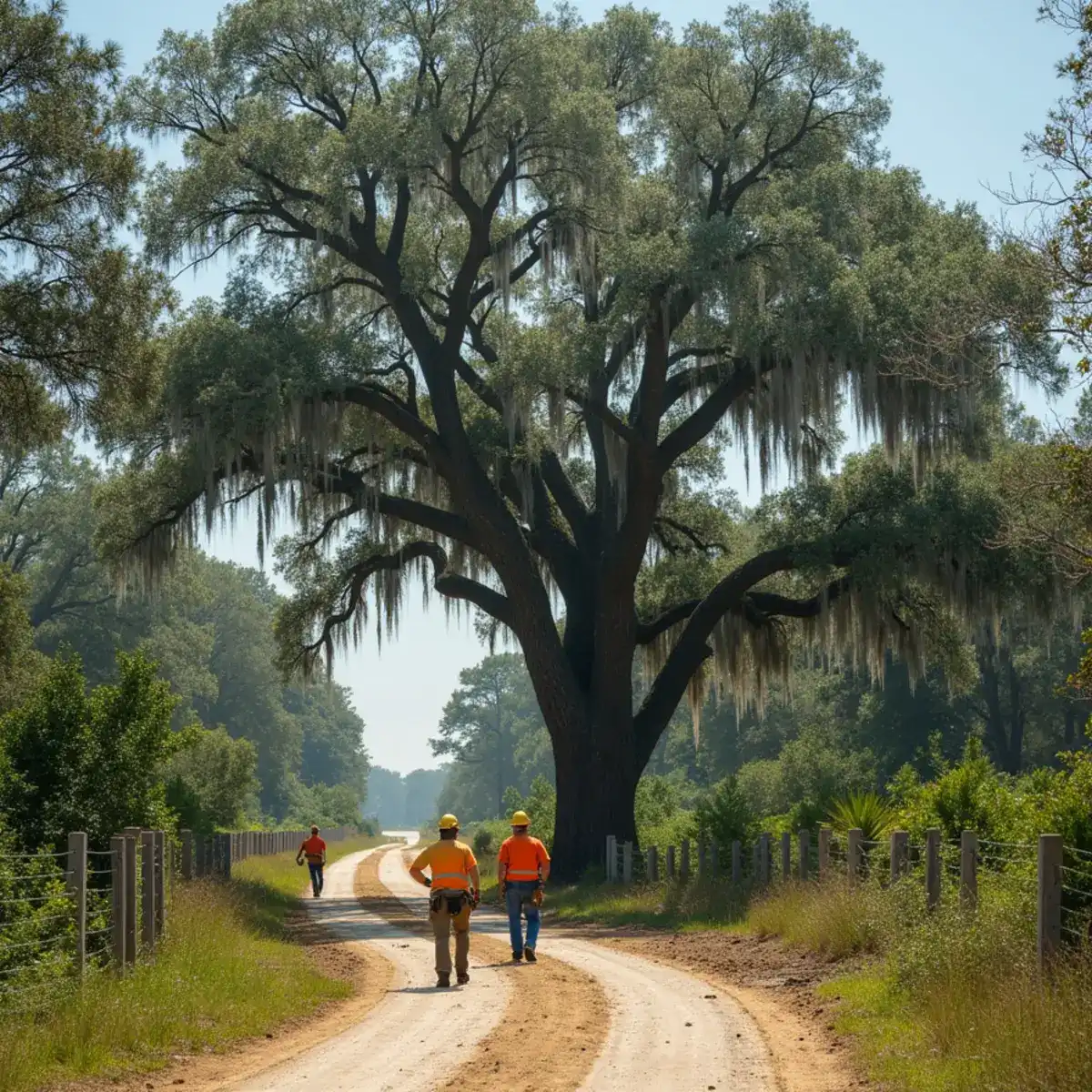 Tree service crew working on mature canopy in Switzerland, FL