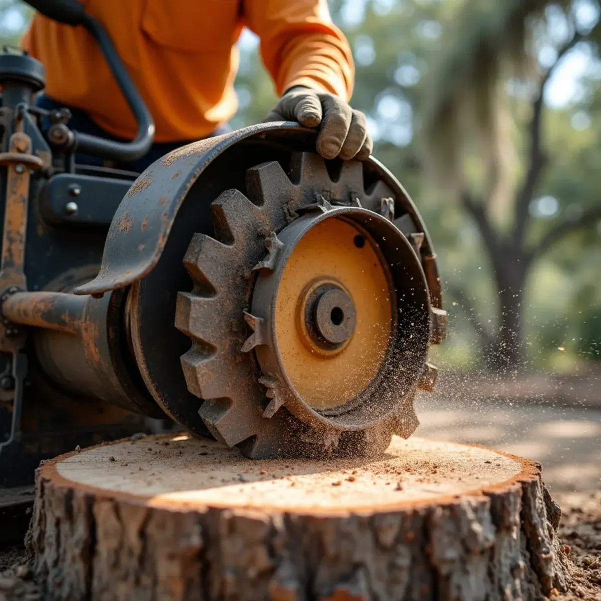 Grinder cutting stump, stump grinding & removal in St. Augustine, FL